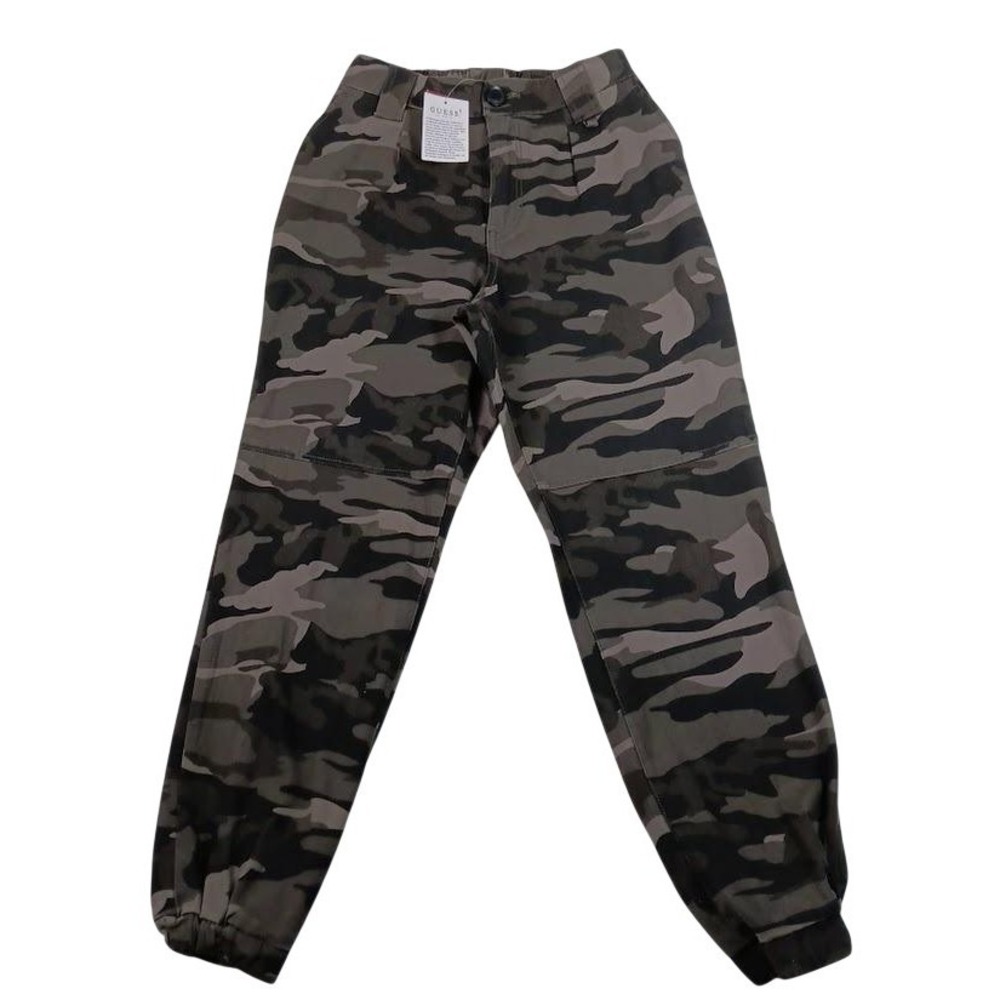 GUESS Pants Kids Small Brown Camouflage Jogger‎ Elastic Waist Cuffed Casual